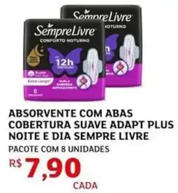 Assaí Atacadista Absorvente com abas cobertura suave adapt plus noite e dia sempre livre oferta