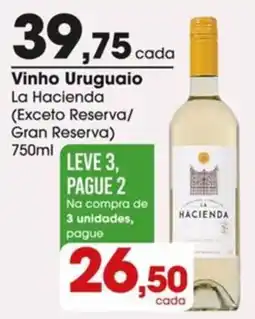 Zaffari Vinho Uruguaio La Hacienda oferta
