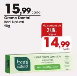 Zaffari Creme Dental Boni Natural oferta