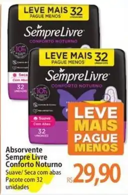 Atacadão Absorvente sempre livre conforto noturno suave/ seca com abas oferta