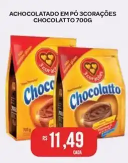 Atacadão Dia a Dia Achocolatado em pó 3 corações chocolatto oferta