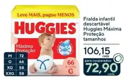 Drogaria Coop Fralda infantil descartável Huggies Máxima Proteção oferta