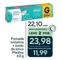 Drogaria Coop Pomada nistatina + óxido de zinco medley oferta