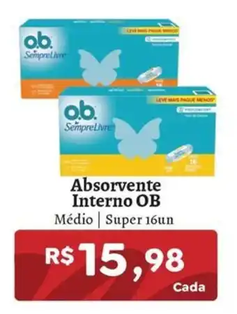 Absorvente Interno OB Médio