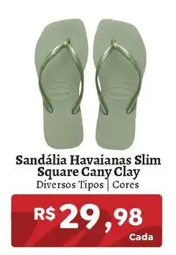 Novo Atacarejo Sandália havaianas slim square cany clay oferta