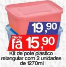 Supermercados Gricki Kit de pote plástico retangular oferta