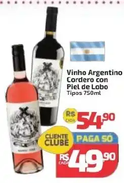 Supermercado Jacomar Vinho Argentino Cordero con Piel de Lobo oferta