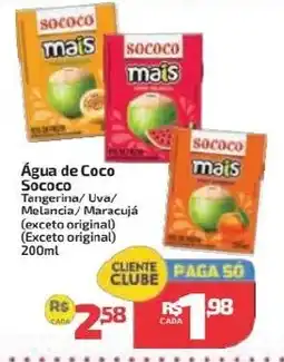 Supermercado Jacomar Água de Coco Sococo Tangerina/ Uva/ Melancia/ Maracujá oferta