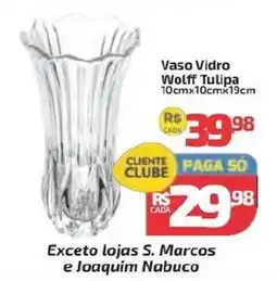 Supermercado Jacomar Vaso Vidro Wolff Tulipa oferta