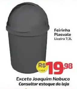 Supermercado Jacomar Feirinha Plasvale Lixeira 7,3l oferta