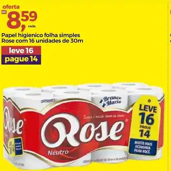 Frangolândia Papel Higienico folha simples Rose com 16 unidades de 30m oferta