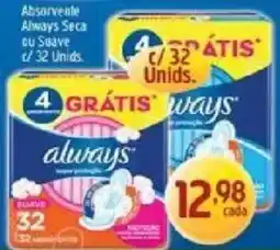 Supermercados Guanabara Always absorvente seca ou suave oferta