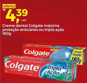 Frangolândia Creme dental Colgate maxima protecao anticaries ou tripla acao 180g oferta