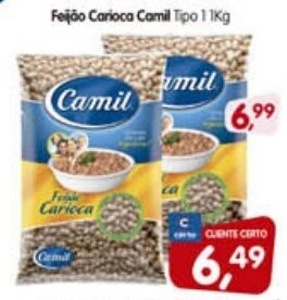 Cercadão Feijao Carioca Camil tipo 1 1kg oferta