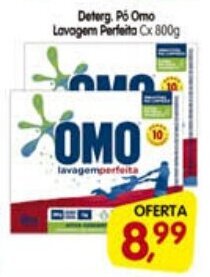 Cercadão Deterg. po Omo Lavagem Perfeita cx 800g oferta