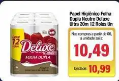 Spani Atacadista Deluxe - papel higiênico folha dupla neutro ultra 20m 12 rolos un oferta