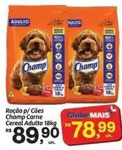 Fort Atacadista Champ - ração p/ cães carne cereal adulto oferta