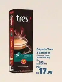 Sam's Club 3 corações - cápsula tres oferta