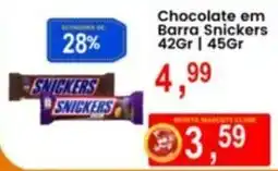 Federzoni Supermercados Chocolate em Barra Snickers oferta