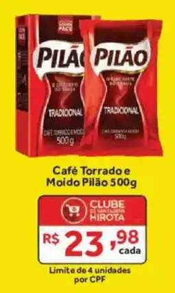 Hirota Food Supermercado Café Torrado e Moído Pilão oferta
