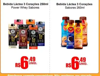 Bebida Láctea 3 Corações Power Whey Sabores