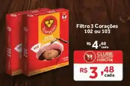 Hirota Food Supermercado Filtro 3 Corações oferta