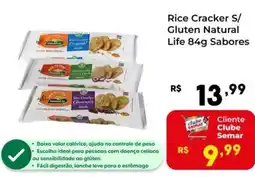 Semar Supermercado Rice Cracker S/ Gluten Natural Life Sabor oferta