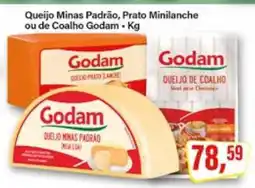 Rede Supermarket Queijo Minas Padrão, Prato Minilanche ou de Coalho Godam oferta