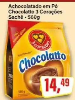 Rede Supermarket Achocolatado em Pó Chocolatto 3 Corações Sachê oferta