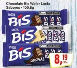 Rede Supermarket Chocolate Bis Wafer Lacta Sabores oferta