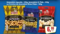 Rede Supermarket Amendoim Japonês, Amendoim S/ Pele ou Ovinhos de Amendoim Elma Chips oferta