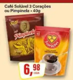 Rede Supermarket Café Solúvel 3 Corações ou Pimpinela oferta