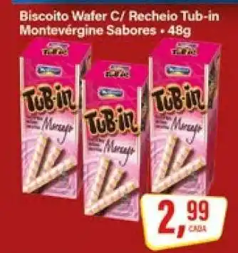 Rede Supermarket Biscoito Wafer C/ Recheio Tub-in Montevérgine Sabores oferta