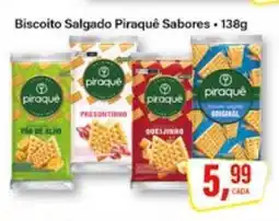Rede Supermarket Biscoito Salgado Piraquê Sabores oferta