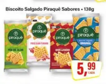 Rede Supermarket Biscoito Salgado Piraquê Sabores oferta