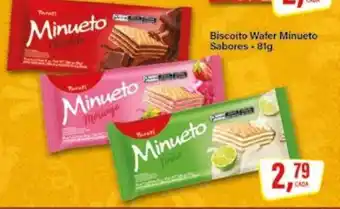 Rede Supermarket Biscoito Wafer Minueto Sabores oferta