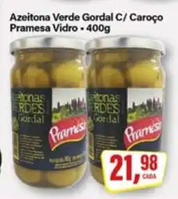 Rede Supermarket Azeitona Verde Gordal C/ Caroço Pramesa Vidro - 400g oferta