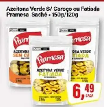 Rede Supermarket Azeitona Verde S/ Caroço ou Fatiada Pramesa Sachê oferta