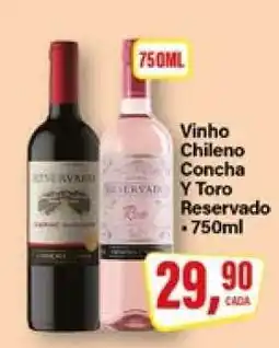 Rede Supermarket Vinho Chileno Concha Y Toro Reservado oferta