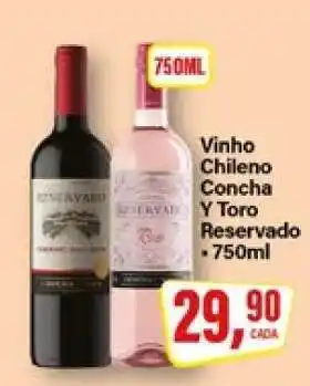 Rede Supermarket Vinho Chileno Concha Y Toro Reservado oferta