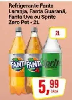 Rede Supermarket Refrigerante Fanta Laranja, Fanta Guaraná, Fanta Uva ou Sprite Zero Pet oferta