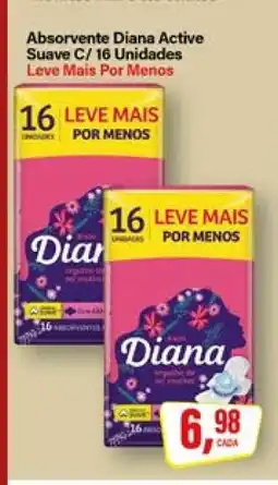 Rede Supermarket Absorvente Diana Active Suave C/ 16 Unidades oferta