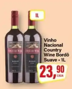 Rede Supermarket Vinho Nacional Country Wine Bordô Suave oferta