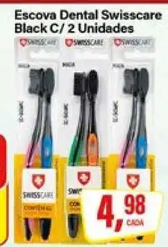 Rede Supermarket Escova Dental Swisscare Black C/ 2 Unidades oferta