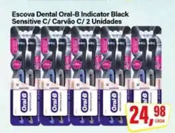 Rede Supermarket Escova Dental Oral-B Indicator Black Sensitive C/ Carvão C/ 2 Unidades oferta