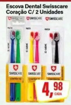 Rede Supermarket Escova Dental Swisscare Coração C/ 2 Unidades oferta