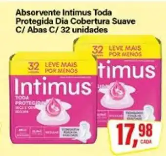 Rede Supermarket Absorvente Intimus Toda Protegida Dia Cobertura Suave C/ Abas C/ 32 unidades oferta