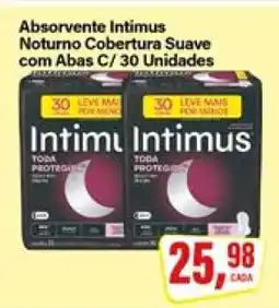 Rede Supermarket Absorvente Intimus Noturno Cobertura Suave com Abas C/ 30 Unidades oferta