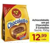 Carrefour 3 corações - achocolatado em pó chocolatto oferta