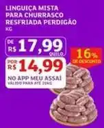 Assaí Atacadista Perdigão - linguiça mista para churrasco resfriada oferta